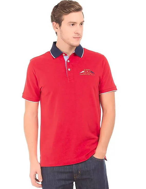 Gant Contrast Collar Pique Polo Shirt