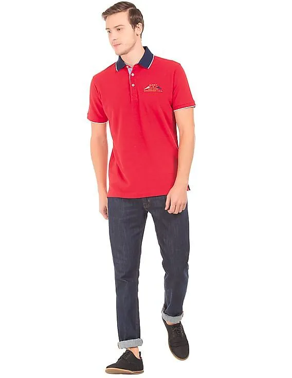 Gant Contrast Collar Pique Polo Shirt