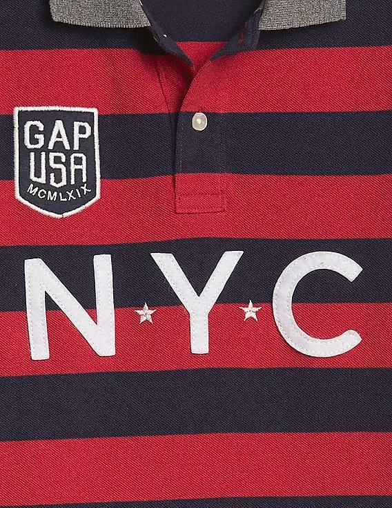 GAP Boys Red Stripe Polo Shirt