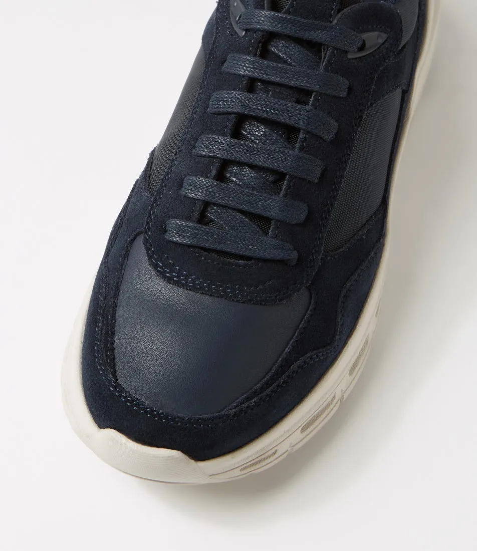 GEOX U Hoverstream A Navy Suede Fabric Sneakers