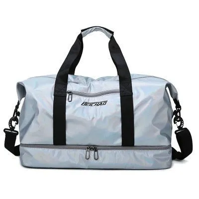 Glossy Gym Bag Dry Wet Travel Fitness Bag For Men & Women