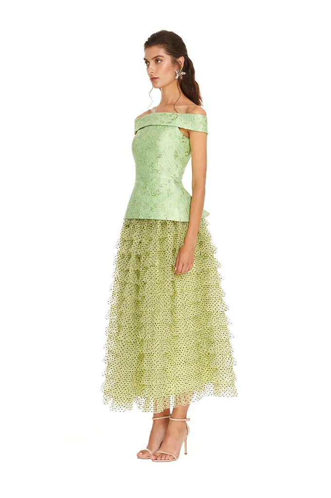 Green Polka Tulle Skirt