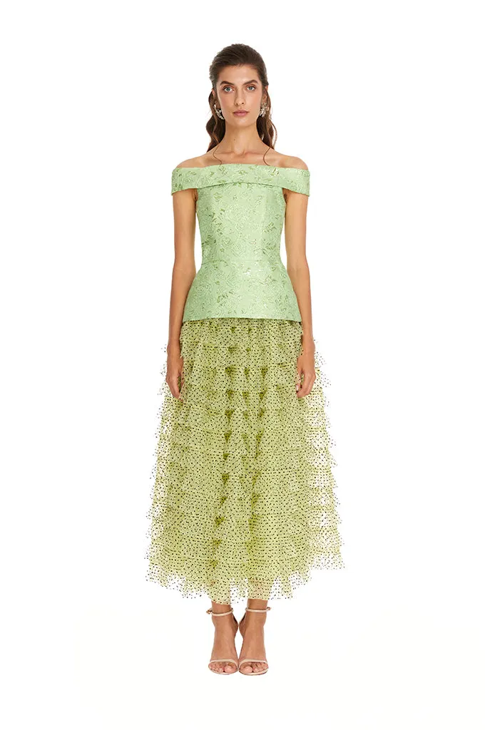 Green Polka Tulle Skirt