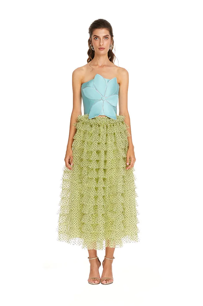 Green Polka Tulle Skirt