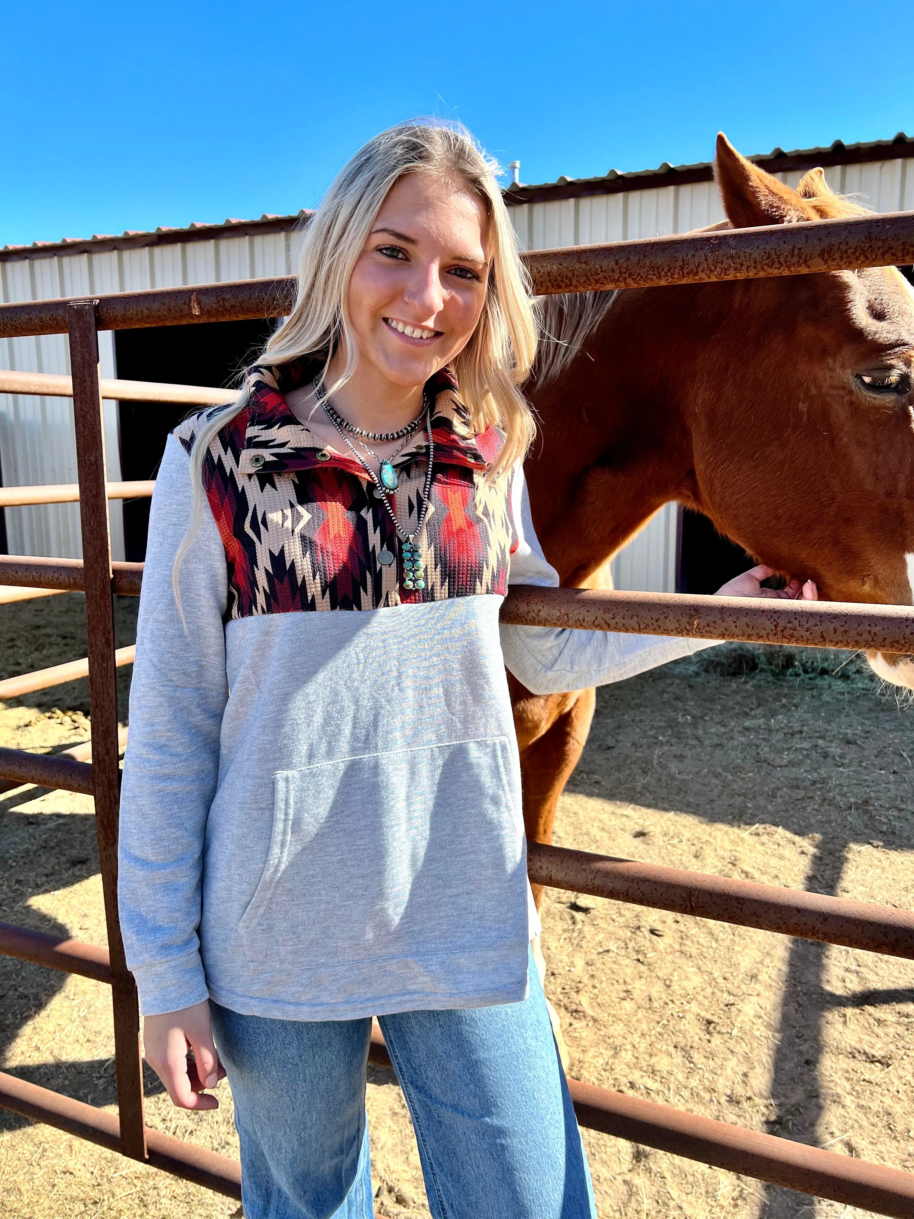 Grey Colors Of The Southwest Pullover