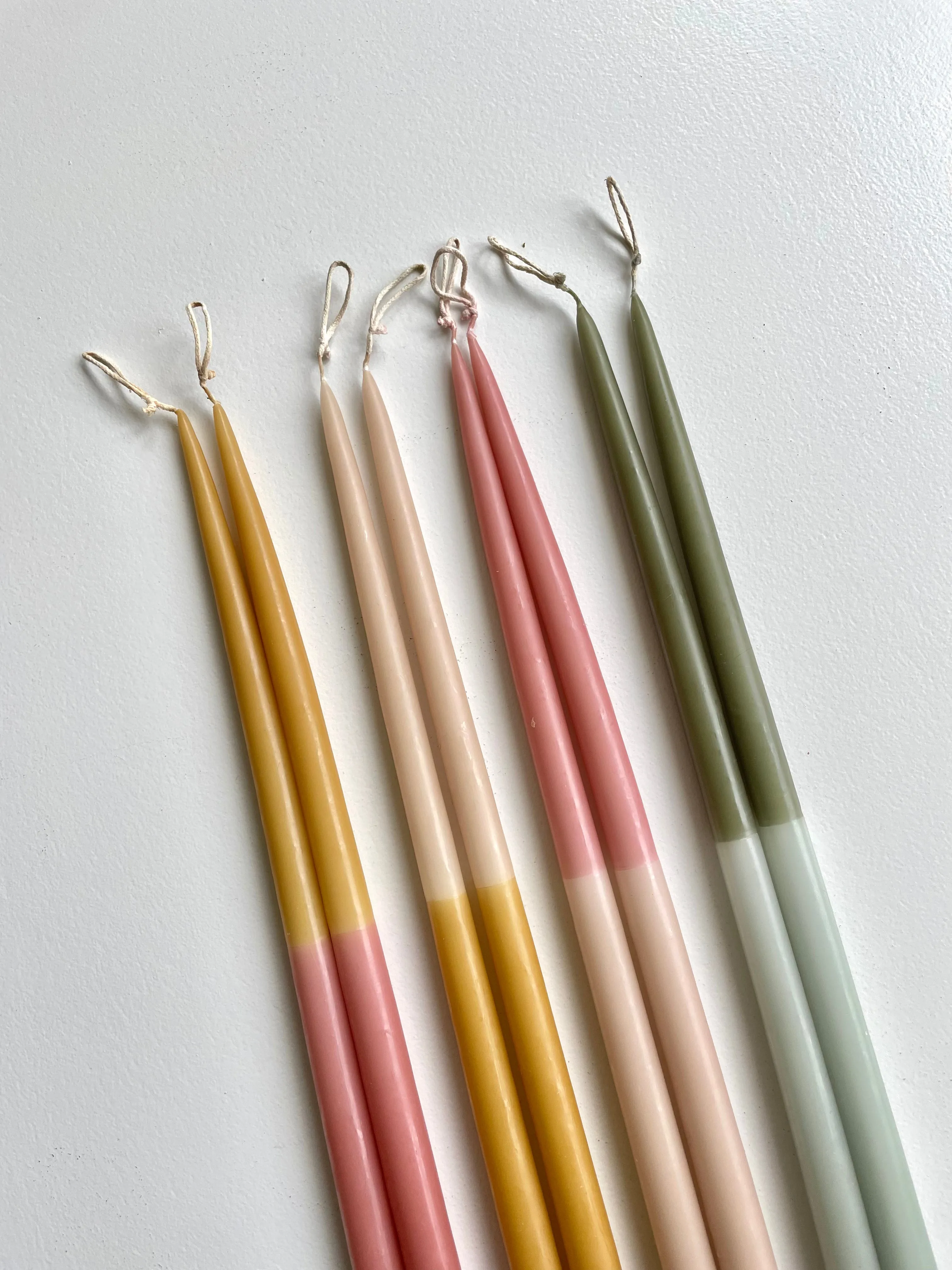 Hand Dipped Beeswax Taper Candles