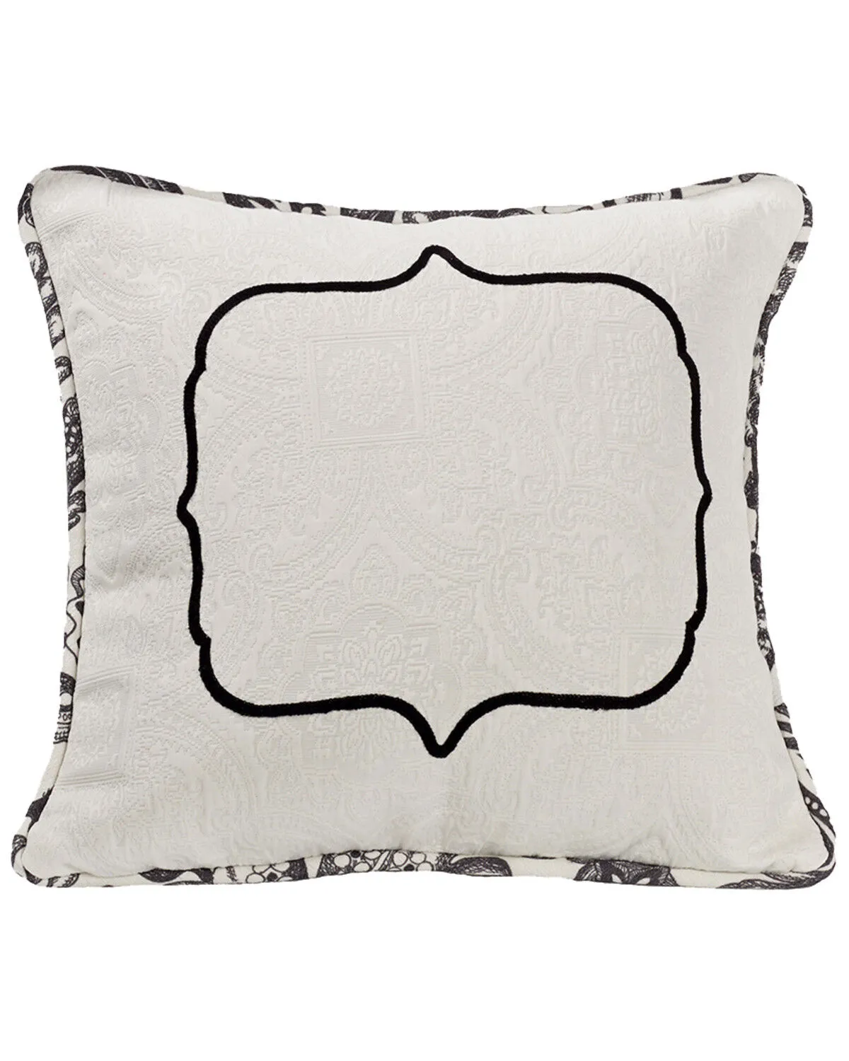 HiEnd Accents Augusta Matelasse Pillow with Embroidery Detail