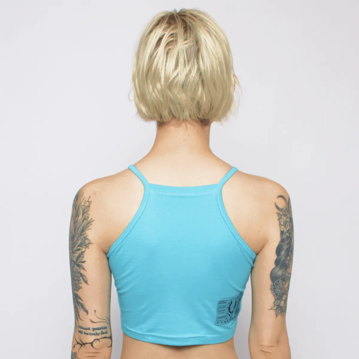 INVASION TANK CROP TOP TURQUOISE