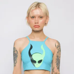 INVASION TANK CROP TOP TURQUOISE