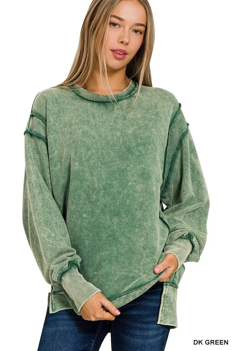 Ivy Oversized Pullover Sweatshirt - Green