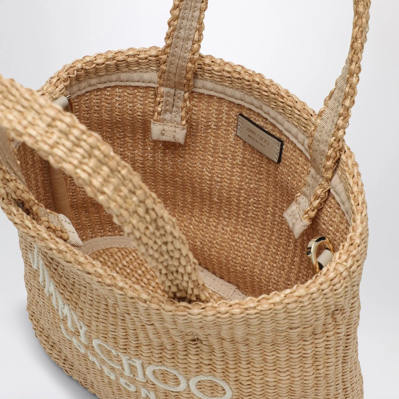 Jimmy Choo    Jimmy Choo Small Beach Tote East West In Natural Rafia