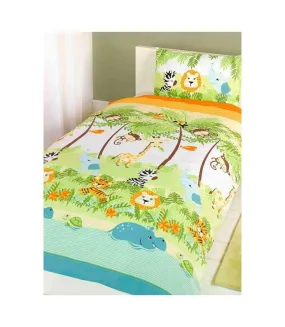 Jungle boogie duvet cover set green/blue/orange Generic