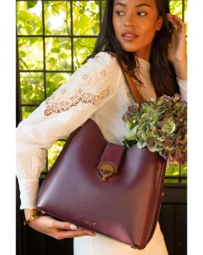 Luella Grey Alexi Plum/Tan Hobo Tote