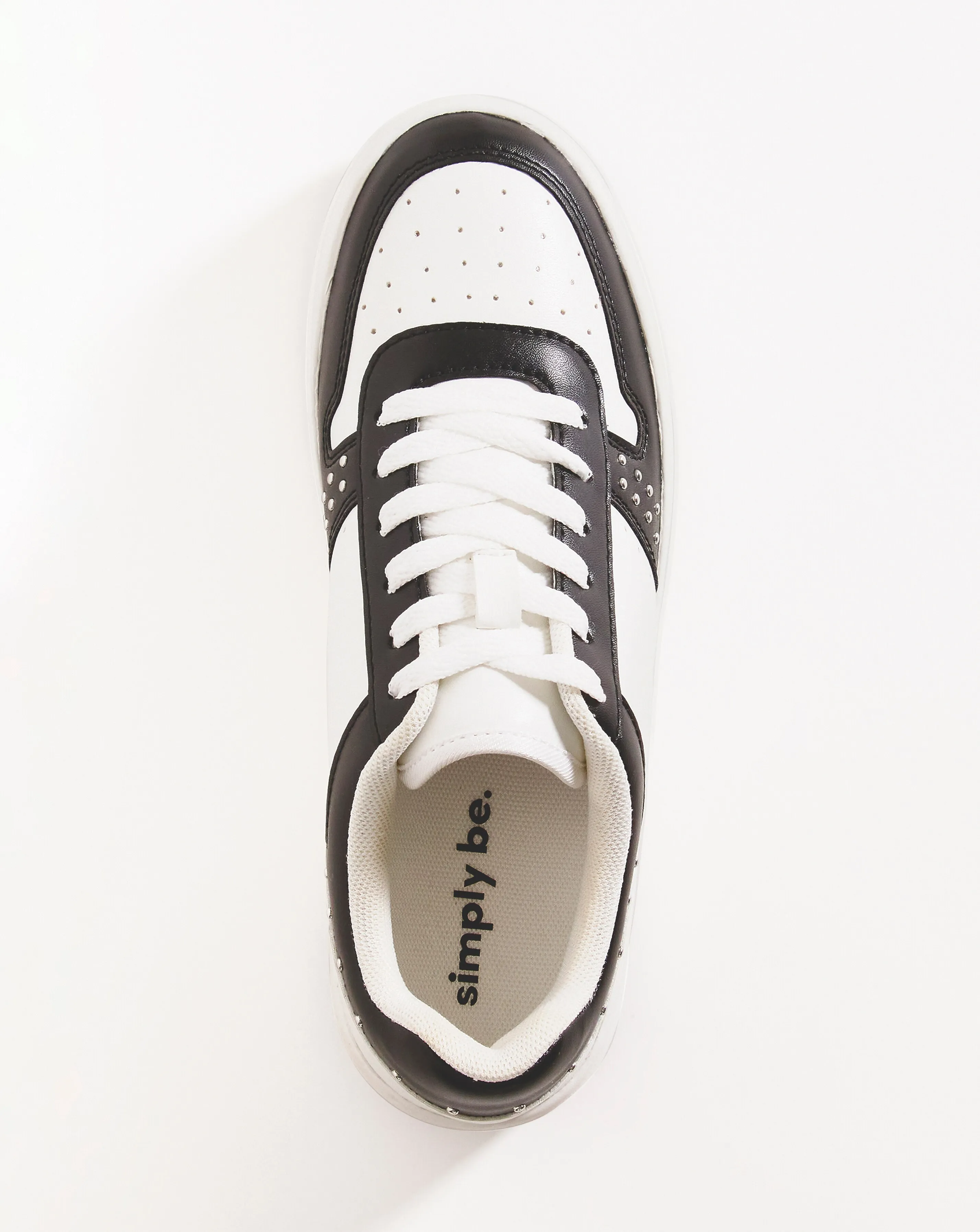 Maha Colour Block Studded Trainers Wide Fit | Simply Be