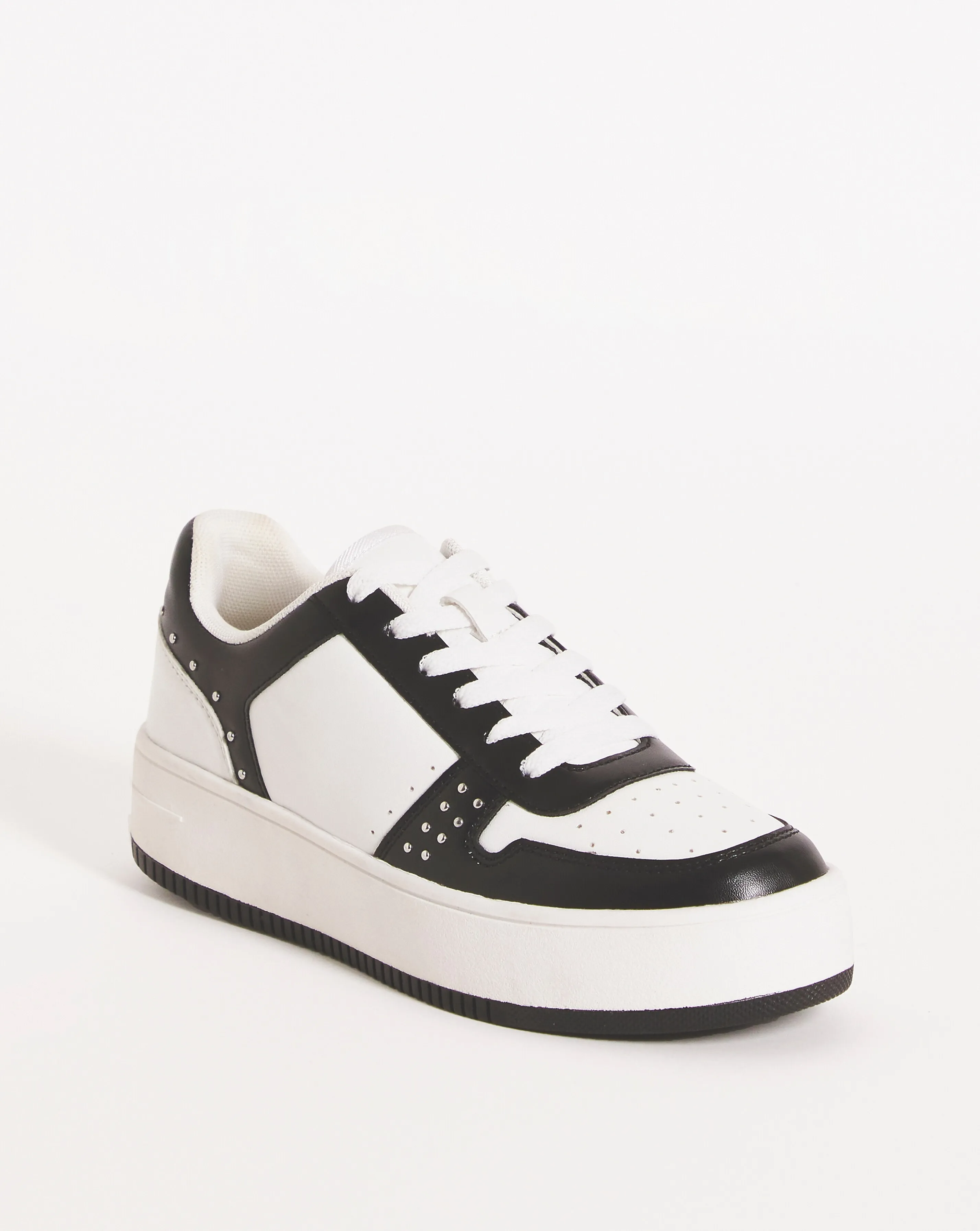 Maha Colour Block Studded Trainers Wide Fit | Simply Be