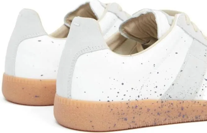 Maison Margiela Replica Paint leather sneakers White