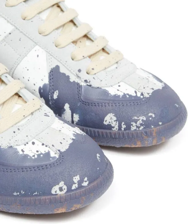 Maison Margiela Replica Paint leather sneakers White