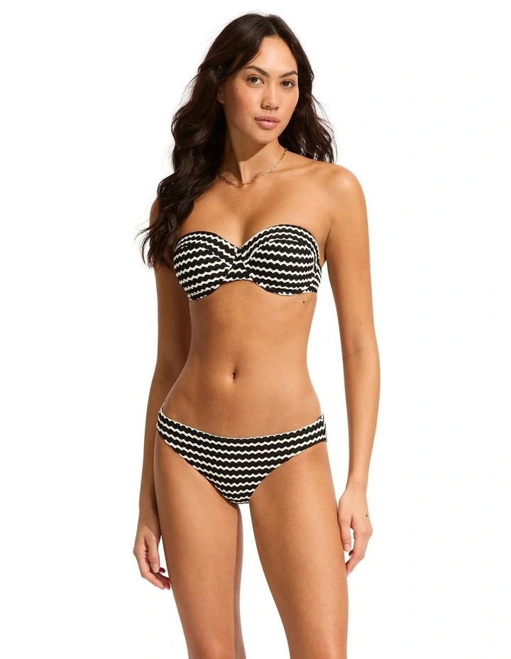 Mesh Effect Hipster Bikini Bottom in Black