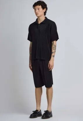 Mid Pleated Short - Black