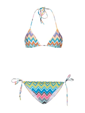 Missoni   Lycra printed zigzag triangle bikini set 