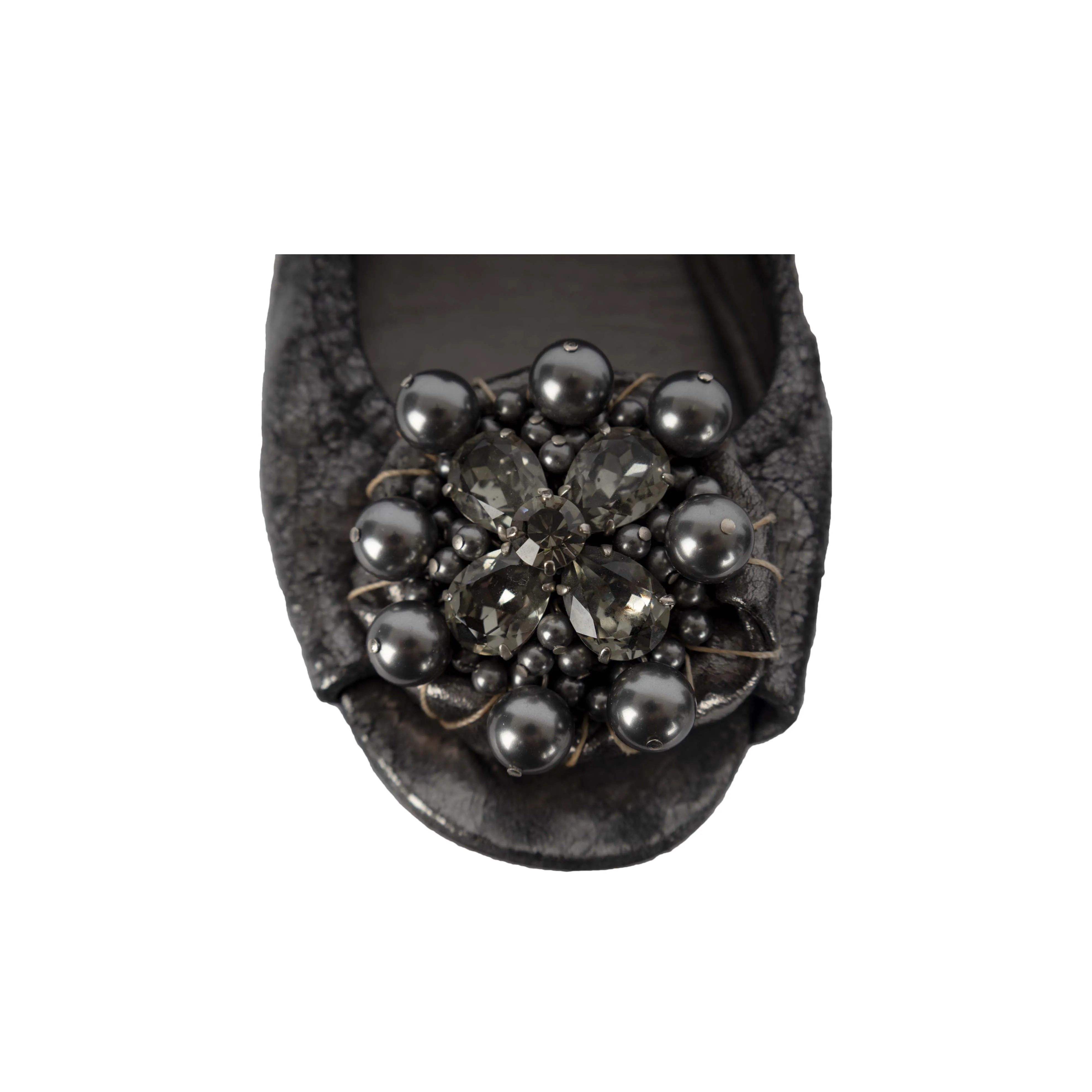 Miu Miu Embellished Cap Toe Ballet Flats - '00s