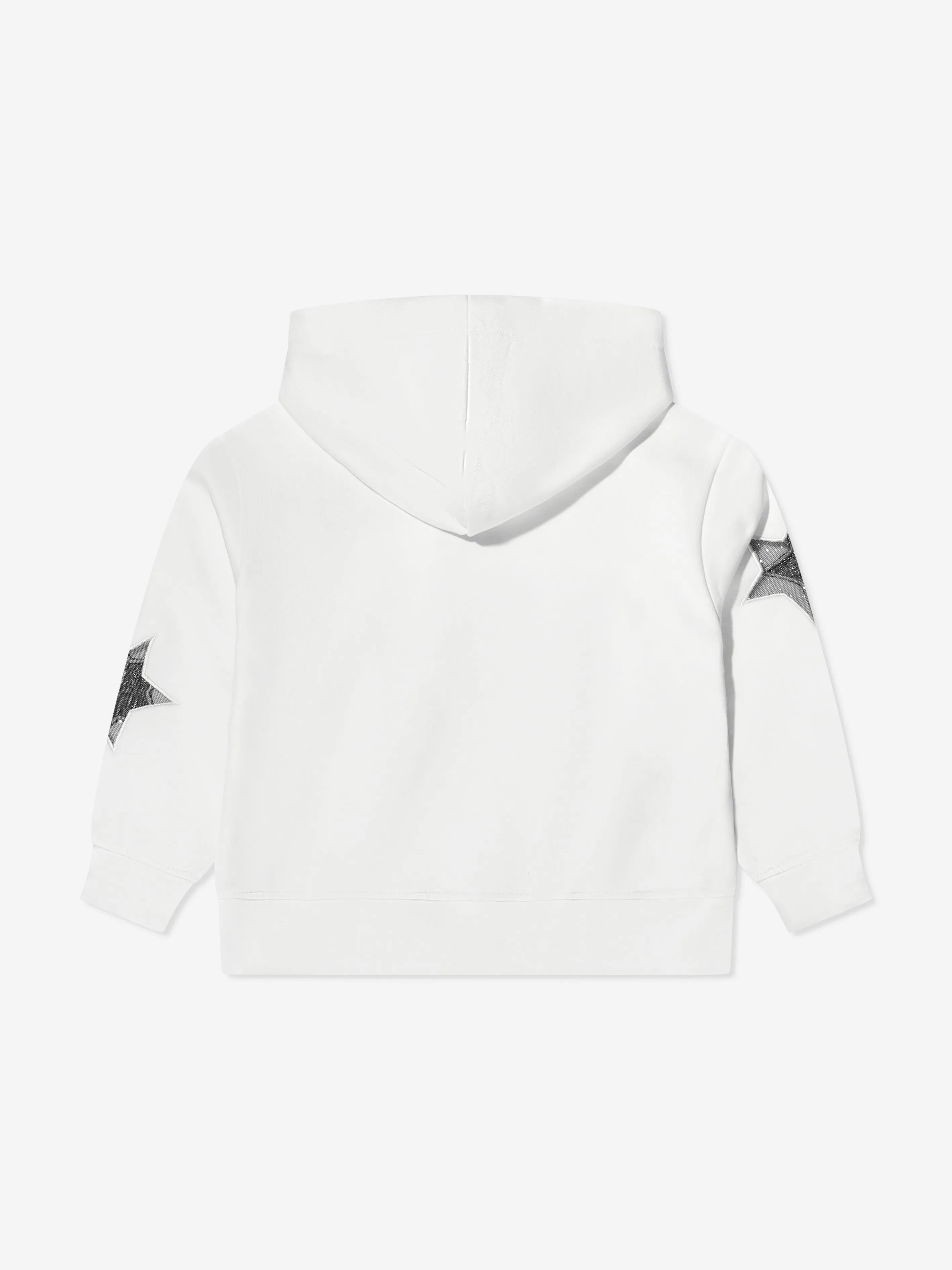 MSGM Girls Logo Stars Hoodie in White