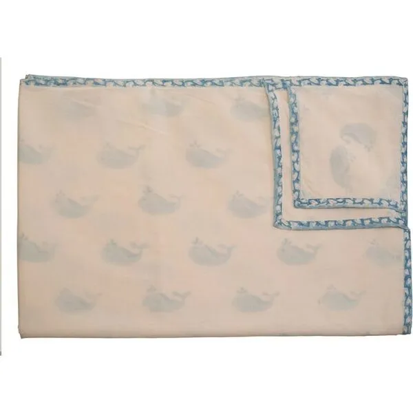 Naaya by Moonlight Blue Whale Organic Blanket