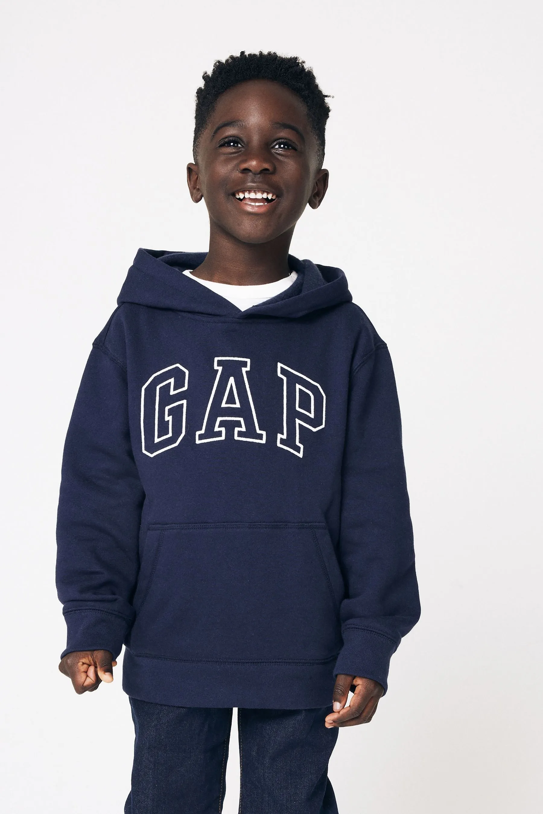 Navy Blue Logo Overhead Hoodie (4-13yrs)