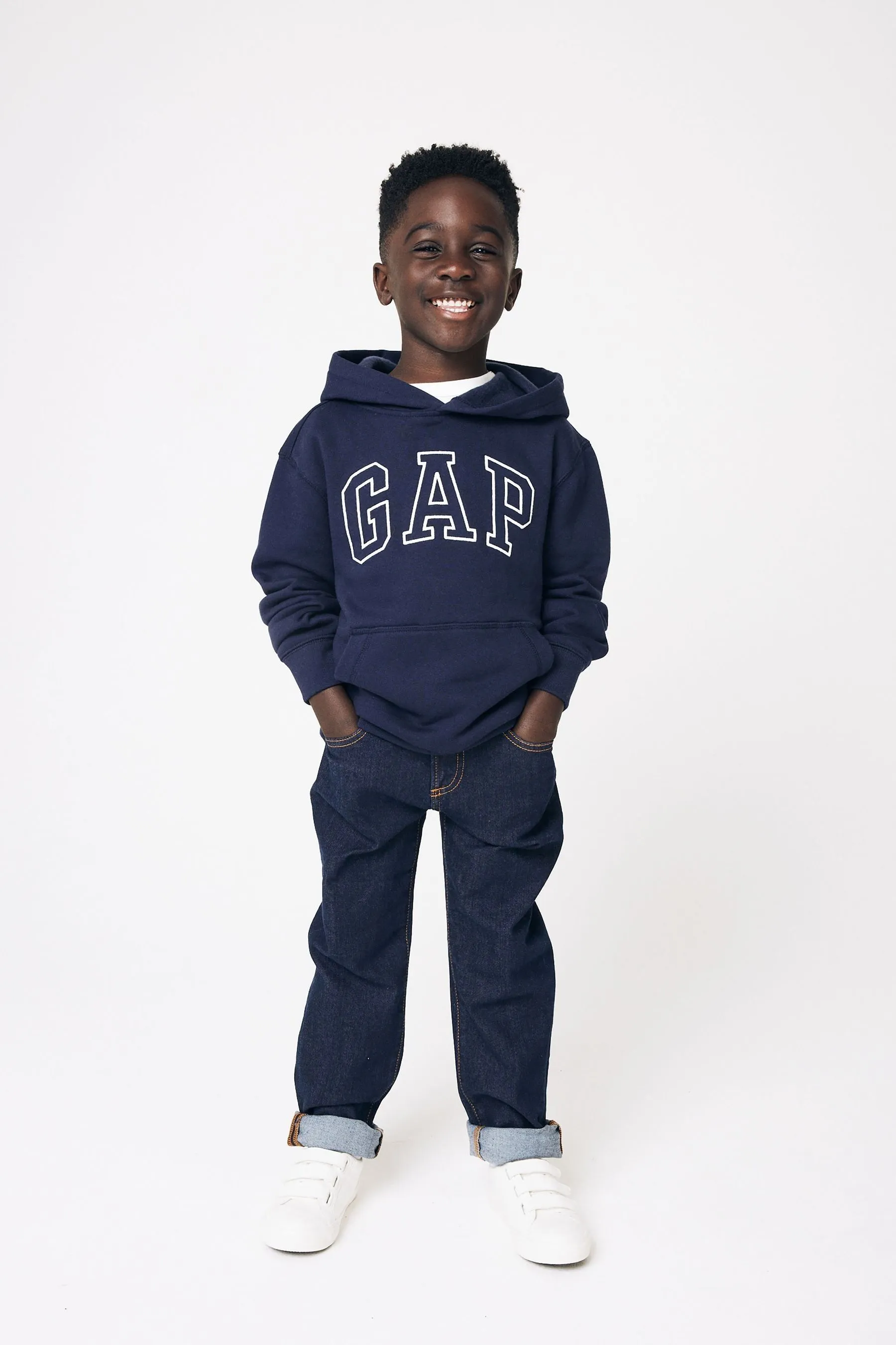 Navy Blue Logo Overhead Hoodie (4-13yrs)