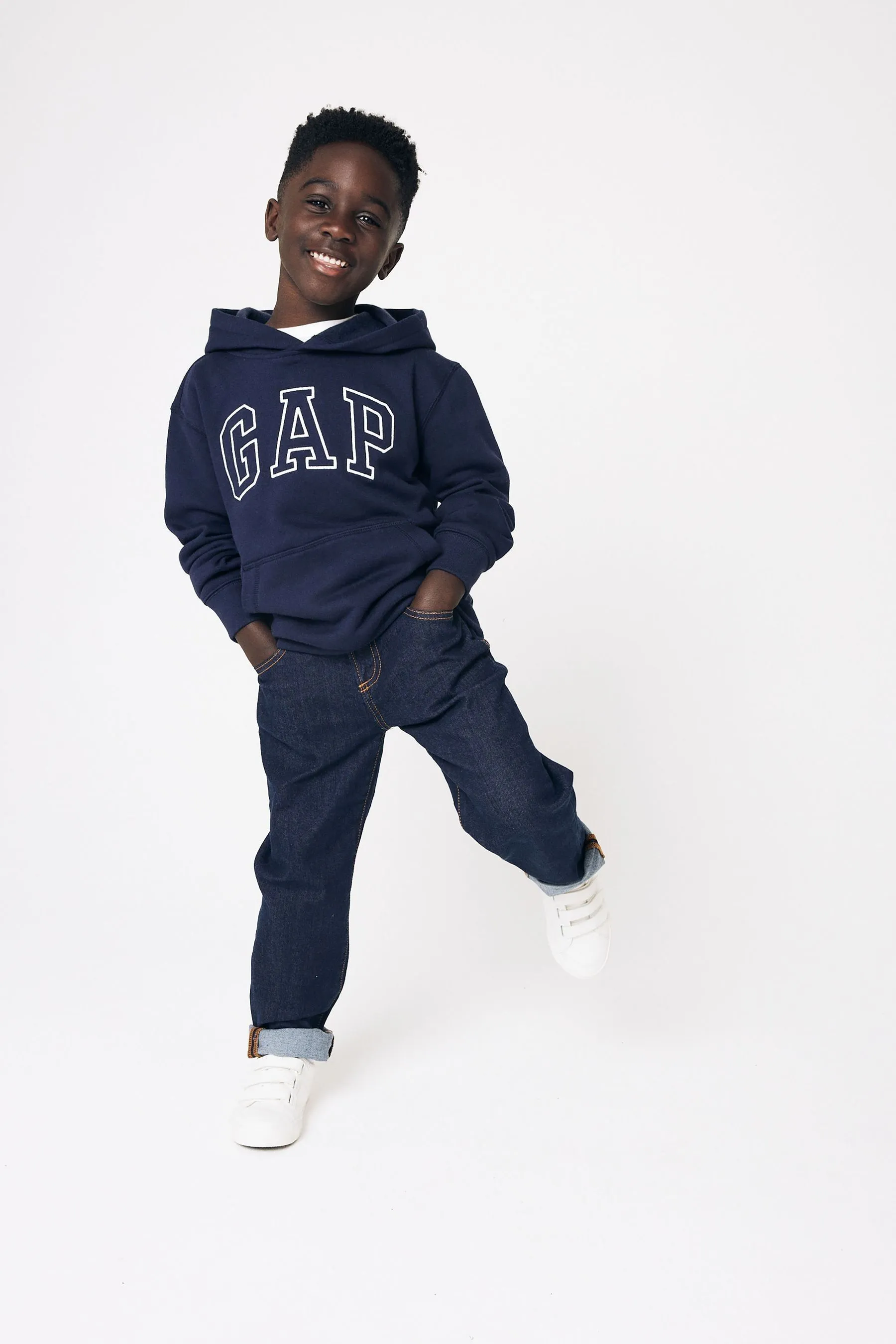 Navy Blue Logo Overhead Hoodie (4-13yrs)