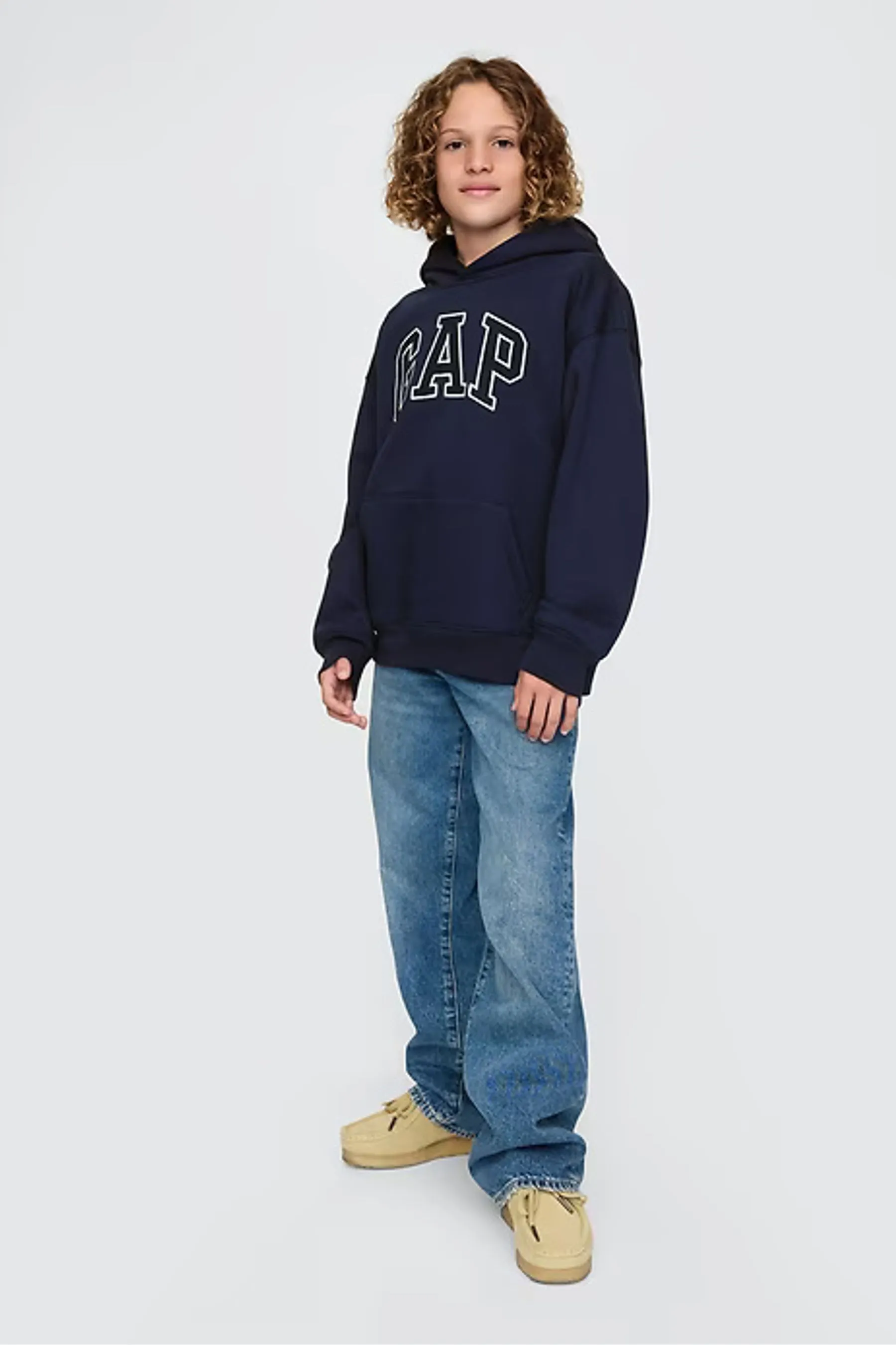 Navy Blue Logo Overhead Hoodie (4-13yrs)