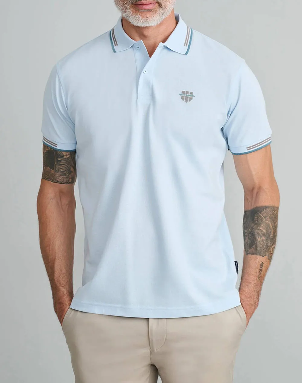 NAVY&GREEN POLO SHIRT-CUSTOM FIT