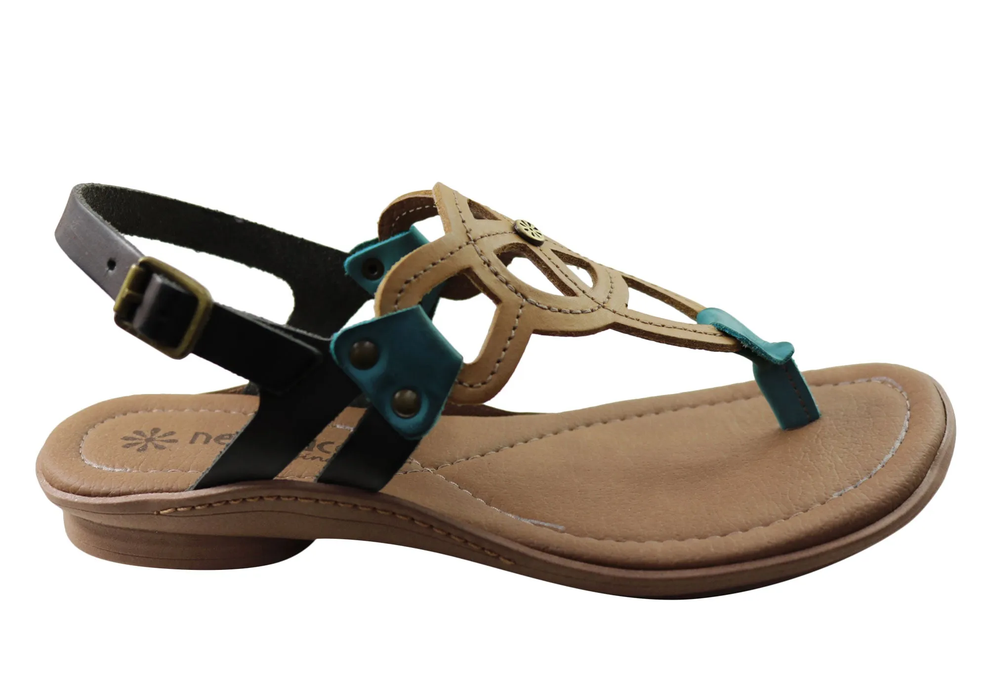 New Face Ellis Womens Comfortable Leather Sandals Made In Brazil