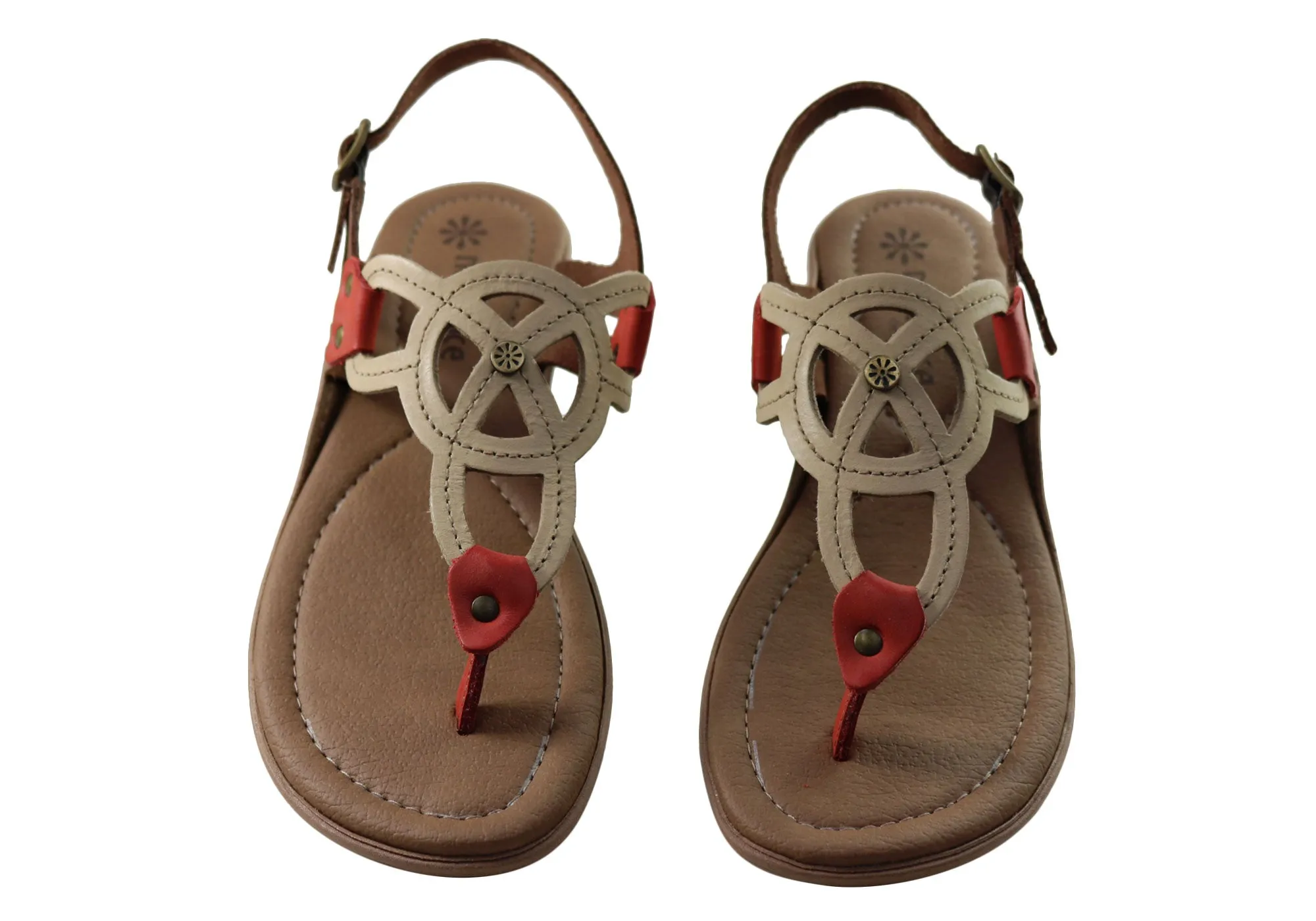 New Face Ellis Womens Comfortable Leather Sandals Made In Brazil