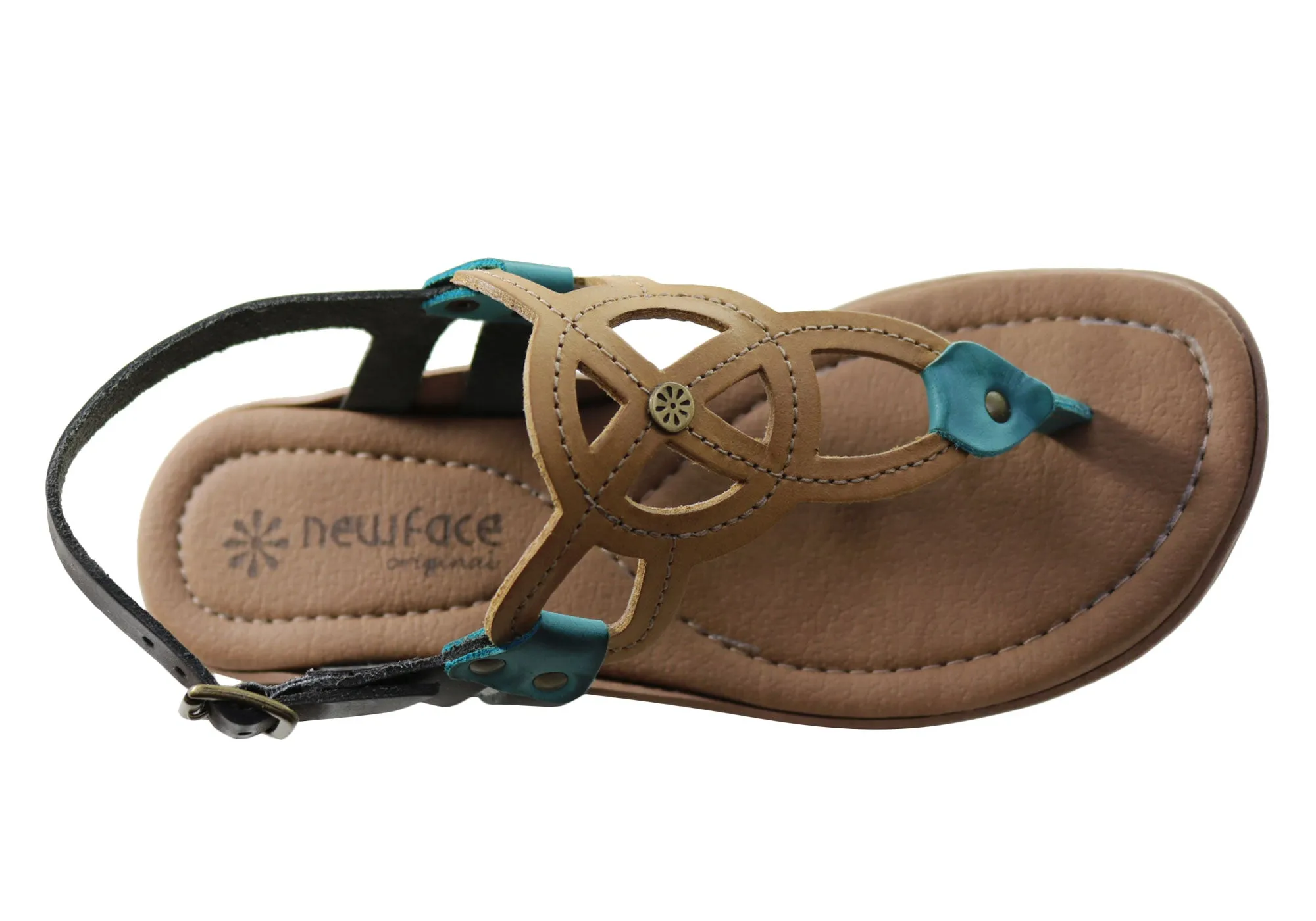 New Face Ellis Womens Comfortable Leather Sandals Made In Brazil