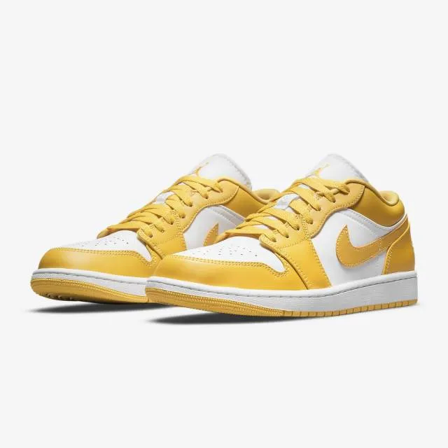 Nike Air Jordan 1 Low (Pollen/ White/ Gold Yellow) Men U...