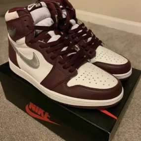 Nike Air Jordan 1 Retro High OG Bordeaux 4-14 White Meta...