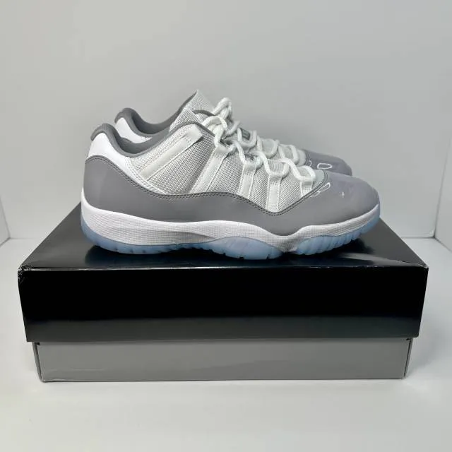 Nike air jordan 11 low cement grey white university blue