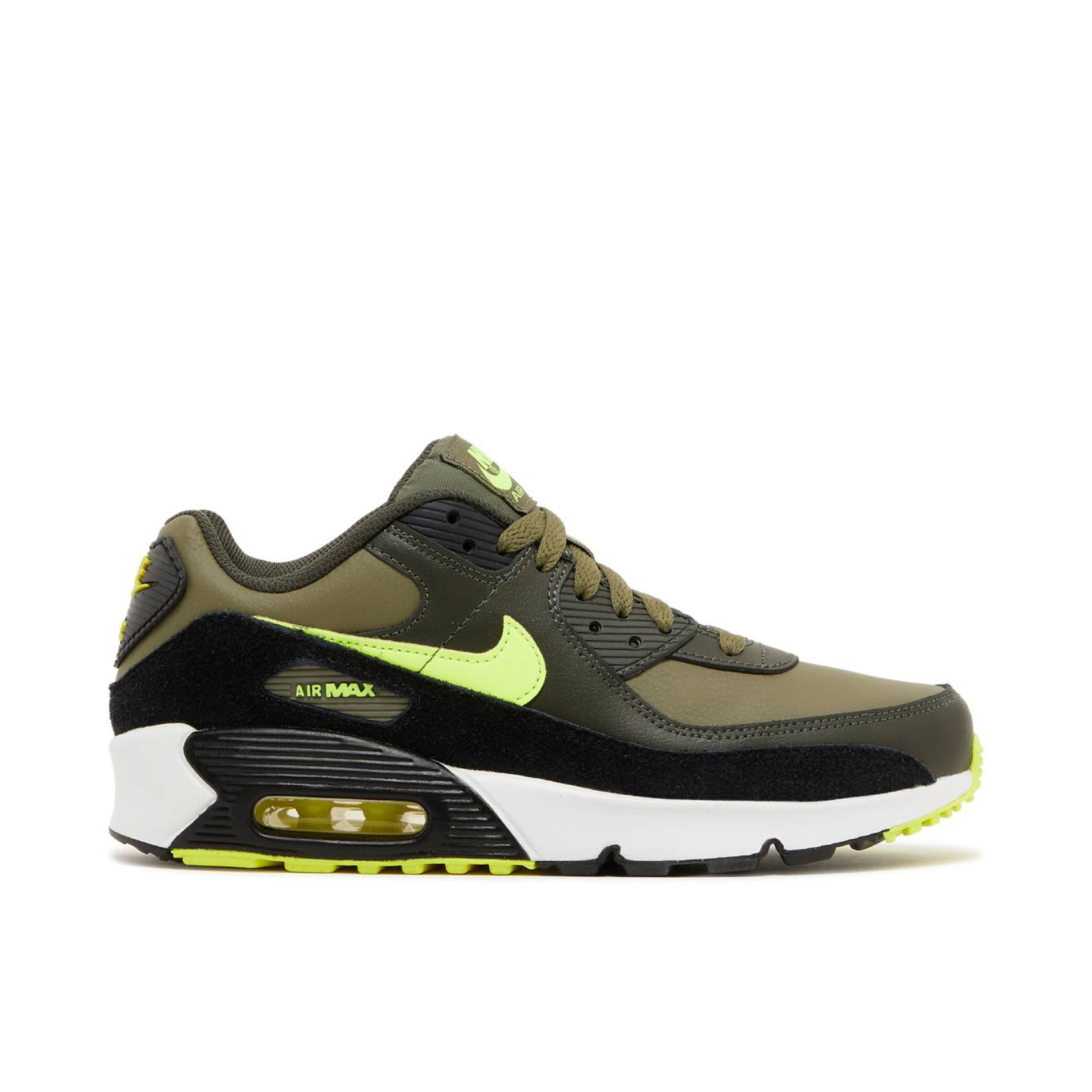 Nike Air Max 90 Leather Medium Olive Volt GS | DV3607-200 | Laced