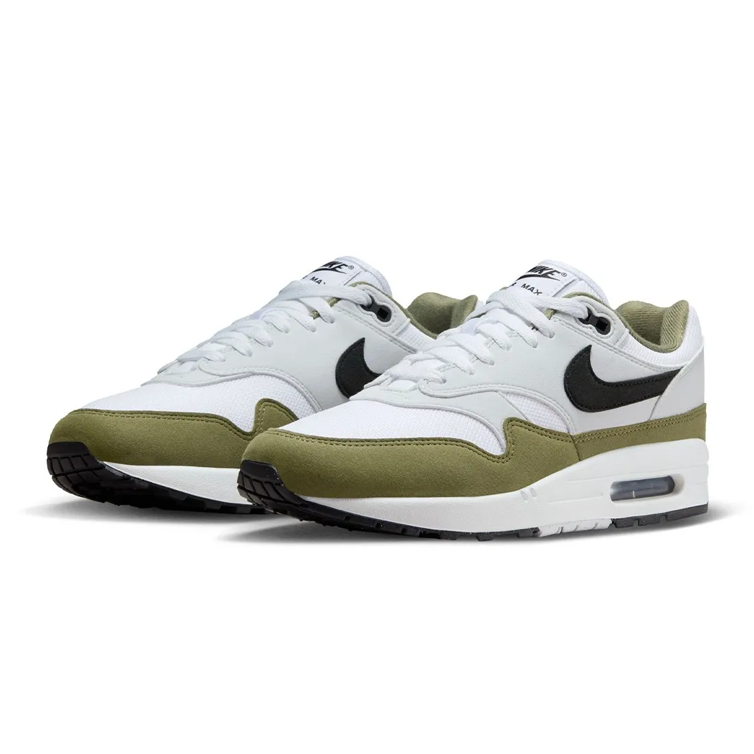 Nike Men Air Max 1 (white / black-pure platinum-medium olive)