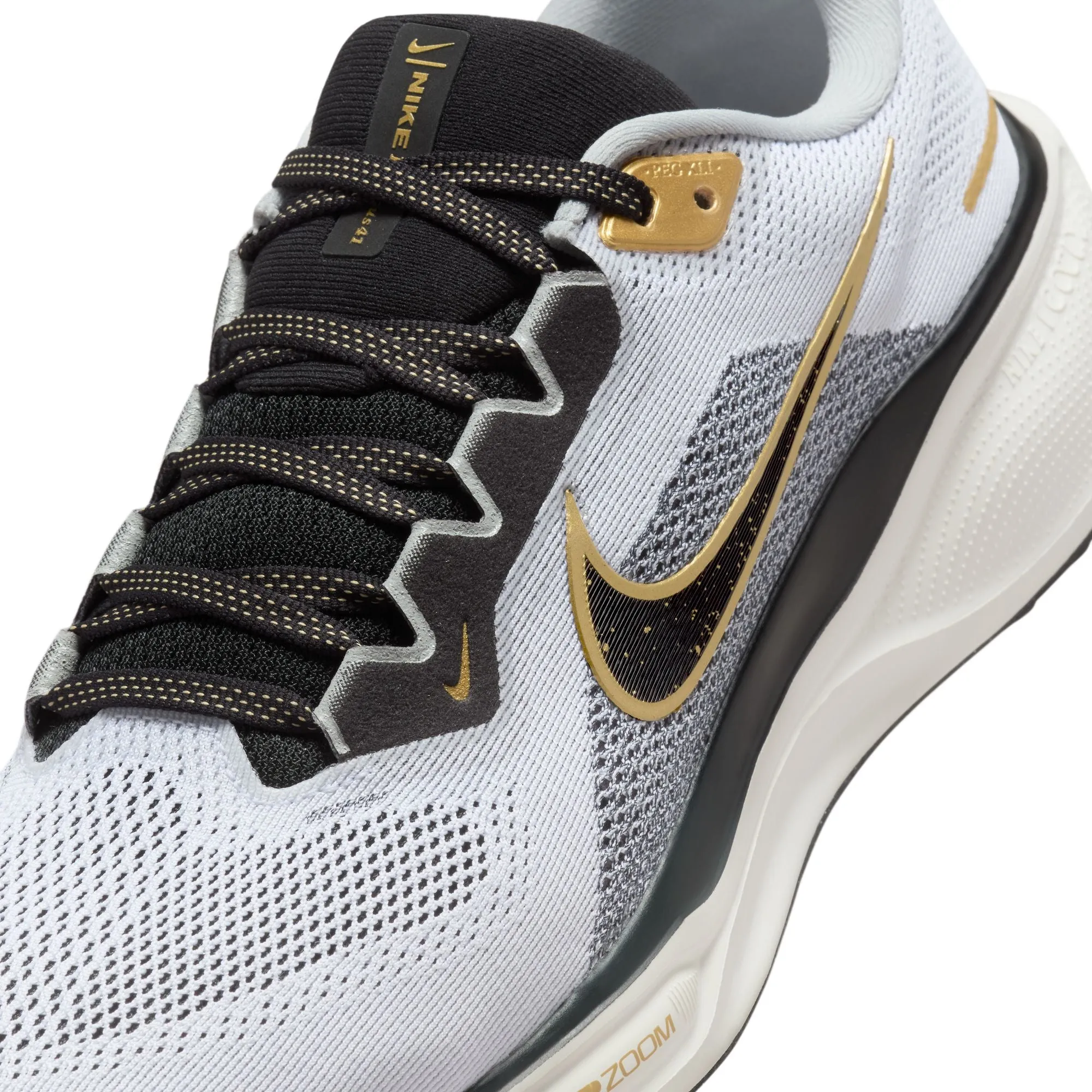 Nike Men's Pegasus 41 Running Shoes White / Metallic Gold / Light Smoke Grey / Black