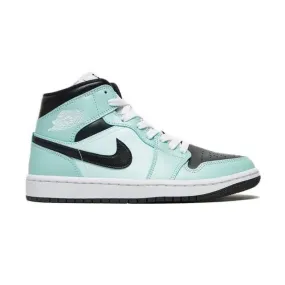 Nike Women's Air Jordan 1 Mid (Aqua Black/ Light Dew/ Bl...