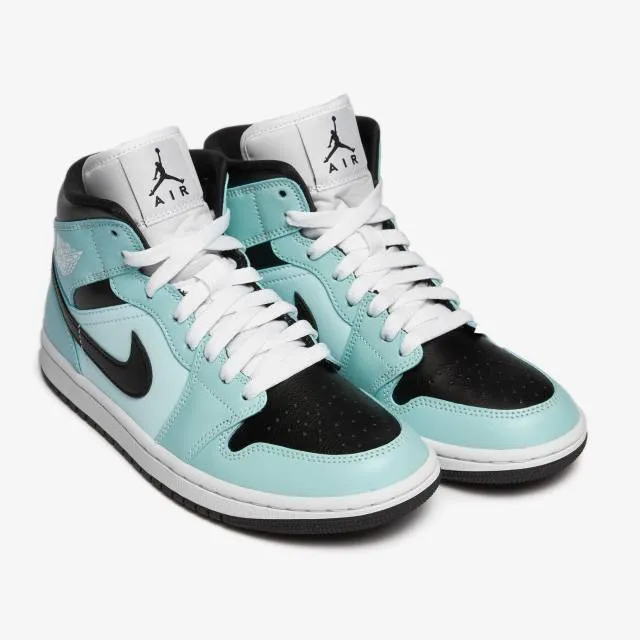 Nike Women's Air Jordan 1 Mid (Aqua Black/ Light Dew/ Bl...