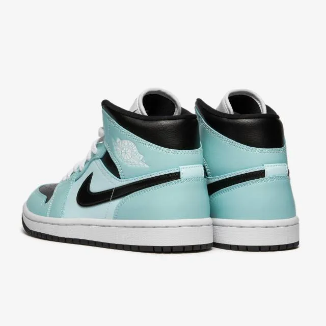 Nike Women's Air Jordan 1 Mid (Aqua Black/ Light Dew/ Bl...