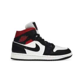 Nike Women's Air Jordan 1 Mid (Black Sail Gym Red/ Black...