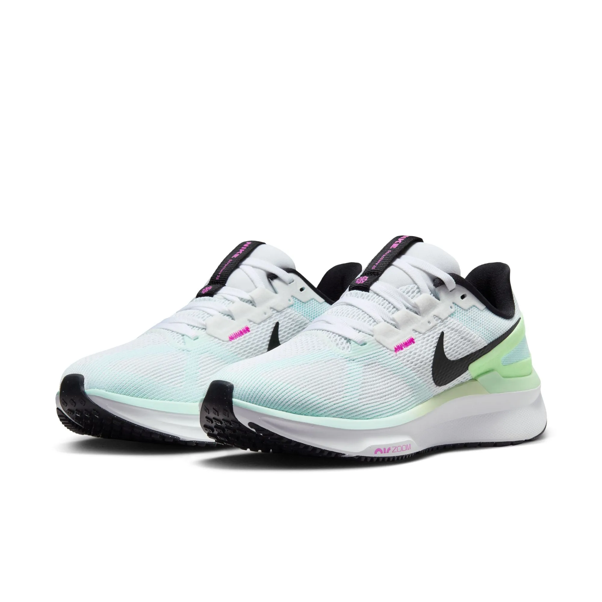 Nike Women's Structure 25 Running Shoes White / Glacier Blue / Vapour Green / Black