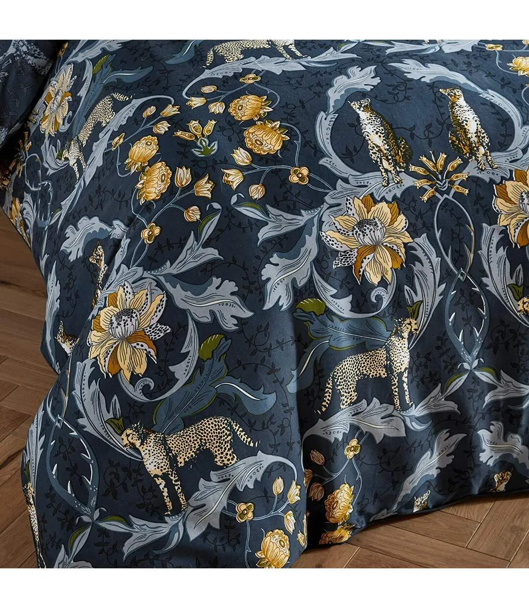 Nouvilla cheetah duvet cover set blue/grey/yellow Paoletti