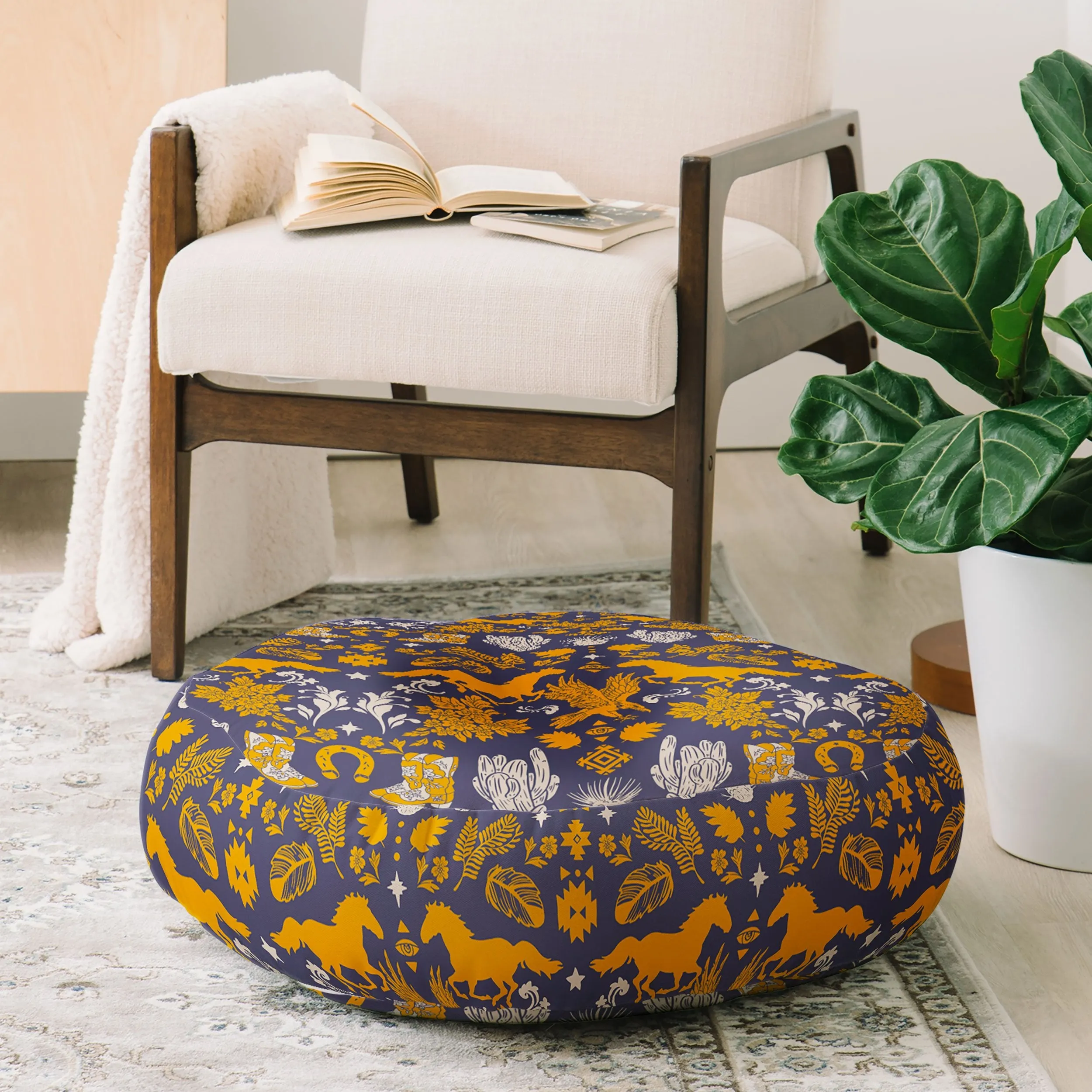 Ole Western Fairytale Floor Pouf Pillow Round (DS)