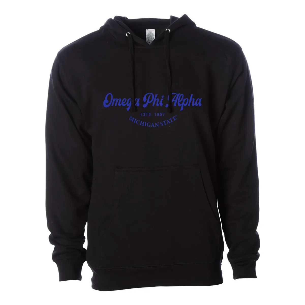 #Omega Phi Alpha Hoodie, Elegant Print Design