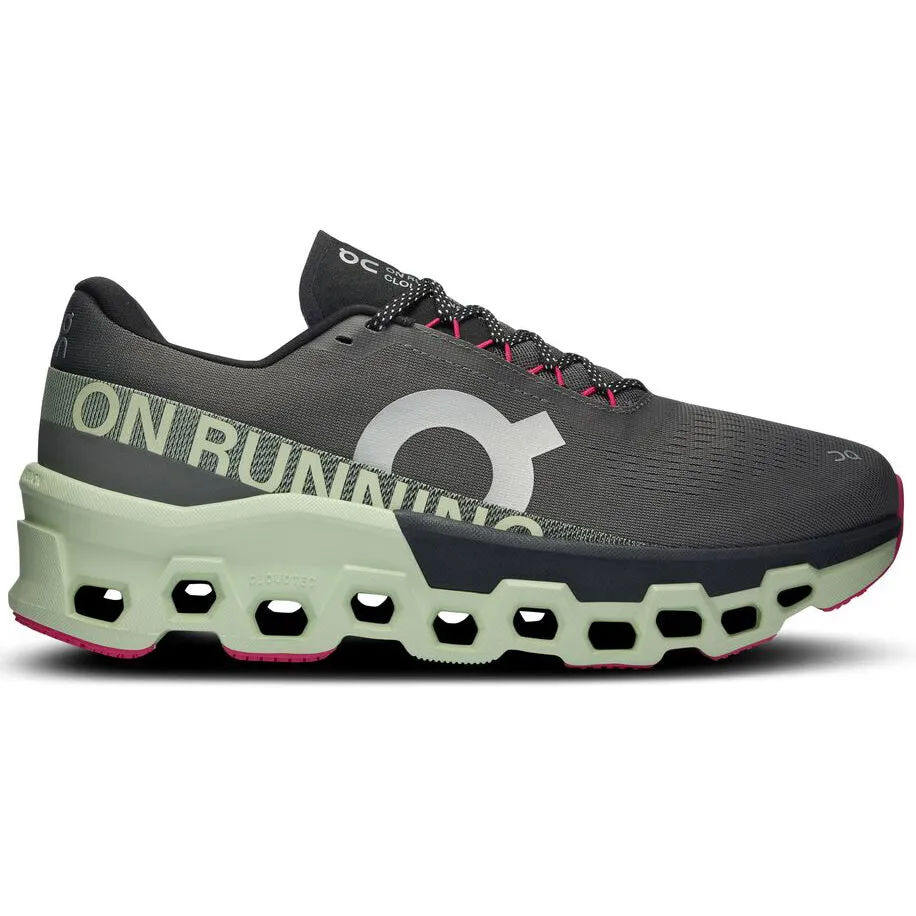 On Men's Cloudmonster 2 Running Shoes Asphalt / Lima